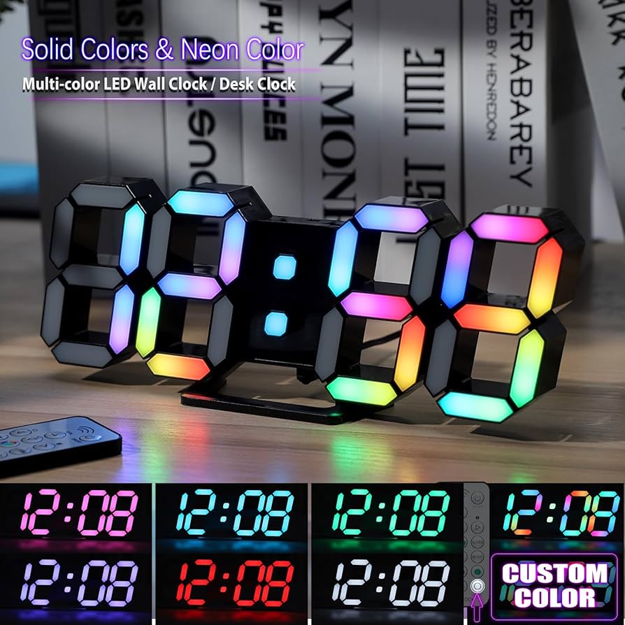 Amazon.co.jp: KOSUMOSU LED デジタル時計 ネオンクロック 9.7